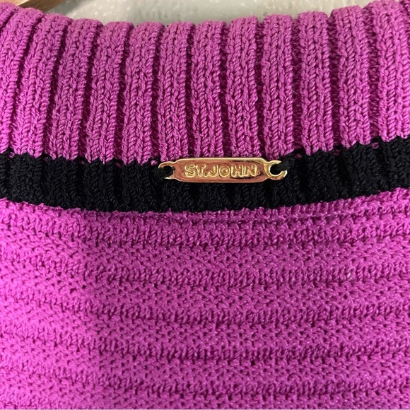 St. John Sport Preppy Tenniscore Ribbed Knit Wool Blend Polo - Picture 7 of 11